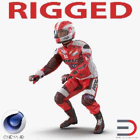 Motorcycle Rider 2 Rigged for Cinema 4D